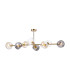 Maspeth Linear Fixed Multi Height Pendant/Semi Flush Double Cut Glass 8 x E14 Antique Gold/Cognac/Clear/Smoke-10