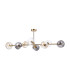 Maspeth Linear Fixed Multi Height Pendant/Semi Flush Double Cut Glass 8 x E14 Antique Gold/Cognac/Clear/Smoke-11