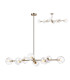 Maspeth Linear Fixed Multi Height Pendant/Semi Flush Double Cut Glass 8 x E14 Antique Gold/Iridescent-1