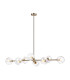 Maspeth Linear Fixed Multi Height Pendant/Semi Flush Double Cut Glass 8 x E14 Antique Gold/Iridescent-5
