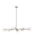 Maspeth Linear Fixed Multi Height Pendant/Semi Flush Double Cut Glass 8 x E14 Antique Gold/Iridescent-9