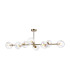 Maspeth Linear Fixed Multi Height Pendant/Semi Flush Double Cut Glass 8 x E14 Antique Gold/Iridescent-10