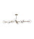 Maspeth Linear Fixed Multi Height Pendant/Semi Flush Double Cut Glass 8 x E14 Antique Gold/Iridescent-11