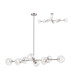 Maspeth Linear Fixed Multi Height Pendant/Semi Flush Double Cut Glass 8 x E14 Satin Nickel/Iridescent-1