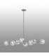 Maspeth Linear Fixed Multi Height Pendant/Semi Flush Double Cut Glass 8 x E14 Satin Nickel/Iridescent-3