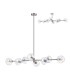 Maspeth Linear Fixed Multi Height Pendant/Semi Flush Double Cut Glass 8 x E14 Satin Nickel/Iridescent-4