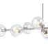 Maspeth Linear Fixed Multi Height Pendant/Semi Flush Double Cut Glass 8 x E14 Satin Nickel/Iridescent-7