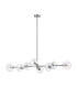 Maspeth Linear Fixed Multi Height Pendant/Semi Flush Double Cut Glass 8 x E14 Satin Nickel/Iridescent-9