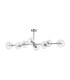 Maspeth Linear Fixed Multi Height Pendant/Semi Flush Double Cut Glass 8 x E14 Satin Nickel/Iridescent-11