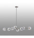 Maspeth Linear Fixed Multi Height Pendant/Semi Flush Double Cut Glass 8 x E14 Satin Nickel/Iridescent-12