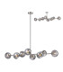 Maspeth Linear Fixed Multi Height Pendant/Semi Flush Double Cut Glass 8 x E14 Satin Nickel/Smoke-1