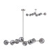 Maspeth Linear Fixed Multi Height Pendant/Semi Flush Double Cut Glass 8 x E14 Satin Nickel/Smoke-4