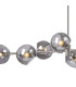 Maspeth Linear Fixed Multi Height Pendant/Semi Flush Double Cut Glass 8 x E14 Satin Nickel/Smoke-7