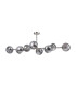 Maspeth Linear Fixed Multi Height Pendant/Semi Flush Double Cut Glass 8 x E14 Satin Nickel/Smoke-11