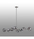 Maspeth Linear Fixed Multi Height Pendant/Semi Flush Double Cut Glass 8 x E14 Satin Nickel/Smoke-12