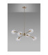 Maspeth 85cm Round Fixed Multi Height Pendant/Semi Flush Double Cut Glass 6 x E14 Antique Gold/Clear-3