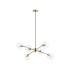 Maspeth 85cm Round Fixed Multi Height Pendant/Semi Flush Double Cut Glass 6 x E14 Antique Gold/Clear-4