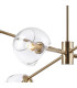 Maspeth 85cm Round Fixed Multi Height Pendant/Semi Flush Double Cut Glass 6 x E14 Antique Gold/Clear-6