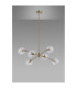Maspeth 85cm Round Fixed Multi Height Pendant/Semi Flush Double Cut Glass 6 x E14 Antique Gold/Clear-8