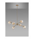 Maspeth 85cm Round Fixed Multi Height Pendant/Semi Flush Double Cut Glass 6 x E14 Antique Gold/Cognac-3