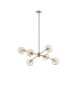 Maspeth 85cm Round Fixed Multi Height Pendant/Semi Flush Double Cut Glass 6 x E14 Antique Gold/Cognac-4