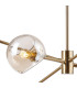 Maspeth 85cm Round Fixed Multi Height Pendant/Semi Flush Double Cut Glass 6 x E14 Antique Gold/Cognac-6