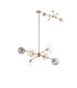 Maspeth 85cm Round Fixed Multi Height Pendant/Semi Flush Double Cut Glass 6 x E14 Antique Gold/Cognac/Clear/Smoke-1