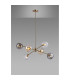Maspeth 85cm Round Fixed Multi Height Pendant/Semi Flush Double Cut Glass 6 x E14 Antique Gold/Cognac/Clear/Smoke-3