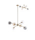 Maspeth 85cm Round Fixed Multi Height Pendant/Semi Flush Double Cut Glass 6 x E14 Antique Gold/Cognac/Clear/Smoke-4