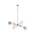 Maspeth 85cm Round Fixed Multi Height Pendant/Semi Flush Double Cut Glass 6 x E14 Antique Gold/Cognac/Clear/Smoke-5