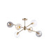 Maspeth 85cm Round Fixed Multi Height Pendant/Semi Flush Double Cut Glass 6 x E14 Antique Gold/Cognac/Clear/Smoke-10