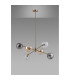 Maspeth 85cm Round Fixed Multi Height Pendant/Semi Flush Double Cut Glass 6 x E14 Antique Gold/Cognac/Clear/Smoke-12