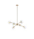 Maspeth 85cm Round Fixed Multi Height Pendant/Semi Flush Double Cut Glass 6 x E14 Antique Gold/Iridescent-4