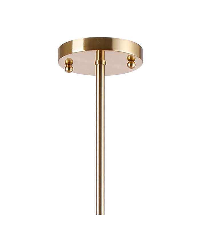 Maspeth 85cm Round Fixed Multi Height Pendant/Semi Flush Double Cut Glass 6 x E14 Antique Gold/Iridescent-5