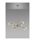 Maspeth 85cm Round Fixed Multi Height Pendant/Semi Flush Double Cut Glass 6 x E14 Antique Gold/Iridescent-8