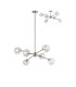 Maspeth 85cm Round Fixed Multi Height Pendant/Semi Flush Double Cut Glass 6 x E14 Satin Nickel/Iridescent-1