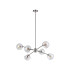 Maspeth 85cm Round Fixed Multi Height Pendant/Semi Flush Double Cut Glass 6 x E14 Satin Nickel/Iridescent-4