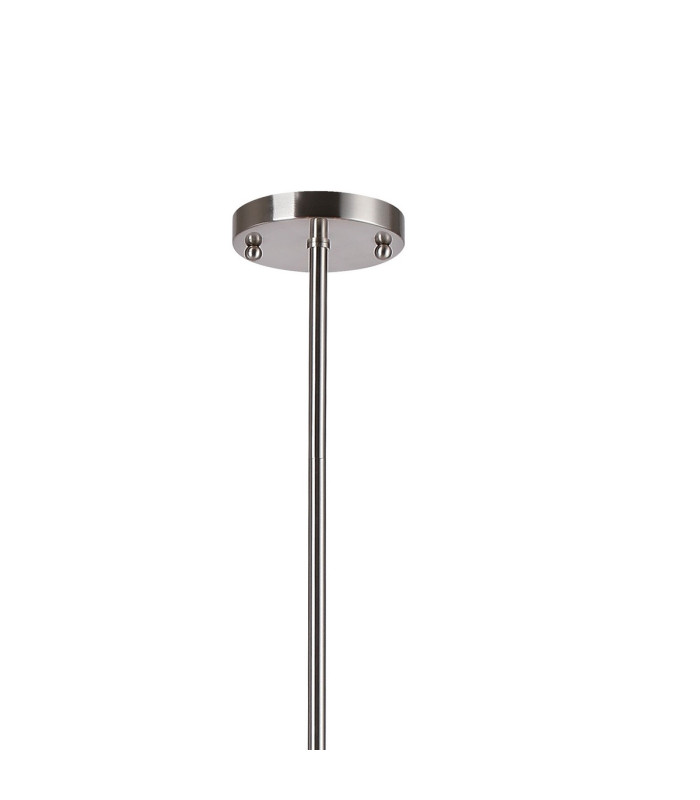 Maspeth 85cm Round Fixed Multi Height Pendant/Semi Flush Double Cut Glass 6 x E14 Satin Nickel/Iridescent-5