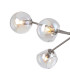 Maspeth 85cm Round Fixed Multi Height Pendant/Semi Flush Double Cut Glass 6 x E14 Satin Nickel/Iridescent-6