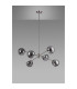Maspeth 85cm Round Fixed Multi Height Pendant/Semi Flush Double Cut Glass 6 x E14 Satin Nickel/Smoke-8