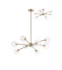 Maspeth 100cm Round Fixed Multi Height Pendant/Semi Flush Double Cut Glass 8 x E14 Antique Gold/Clear-1