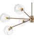 Maspeth 100cm Round Fixed Multi Height Pendant/Semi Flush Double Cut Glass 8 x E14 Antique Gold/Clear-5