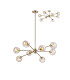Maspeth 100cm Round Fixed Multi Height Pendant/Semi Flush Double Cut Glass 8 x E14 Antique Gold/Cognac-1