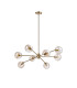 Maspeth 100cm Round Fixed Multi Height Pendant/Semi Flush Double Cut Glass 8 x E14 Antique Gold/Cognac-4
