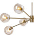 Maspeth 100cm Round Fixed Multi Height Pendant/Semi Flush Double Cut Glass 8 x E14 Antique Gold/Cognac-6