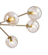 Maspeth 100cm Round Fixed Multi Height Pendant/Semi Flush Double Cut Glass 8 x E14 Antique Gold/Cognac-7