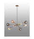 Maspeth 100cm Round Fixed Multi Height Pendant/Semi Flush Double Cut Glass 8 x E14 Antique Gold/Cognac/Clear/Smoke-3