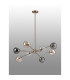 Maspeth 100cm Round Fixed Multi Height Pendant/Semi Flush Double Cut Glass 8 x E14 Antique Gold/Cognac/Clear/Smoke-8
