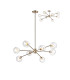 Maspeth 100cm Round Fixed Multi Height Pendant/Semi Flush Double Cut Glass 8 x E14 Antique Gold/Iridescent-1