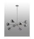 Maspeth 100cm Round Fixed Multi Height Pendant/Semi Flush Double Cut Glass 8 x E14 Satin Nickel/Smoke-8
